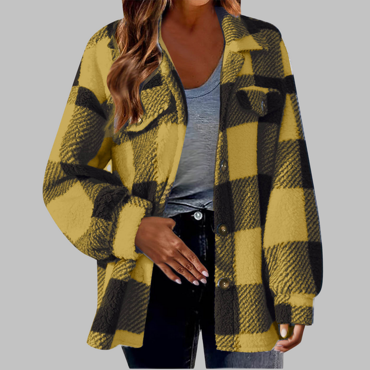 Ermi | Casual Plaid Button Down Long Sleeve Jacket