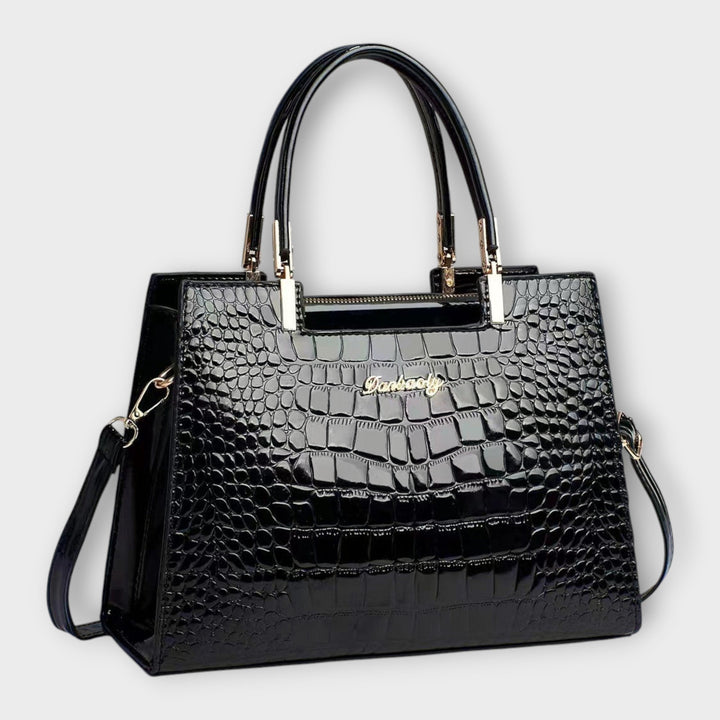 Glossy Crocodile Pattern Handbag