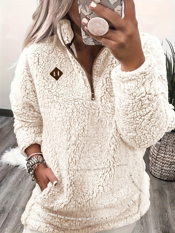 Lily | Patch Quarter Zip Pullover