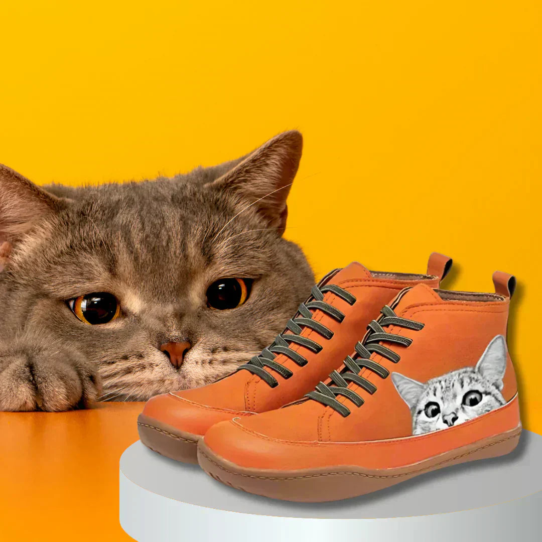 ISABELLE | Leather Ankle Boots for Cat Lovers