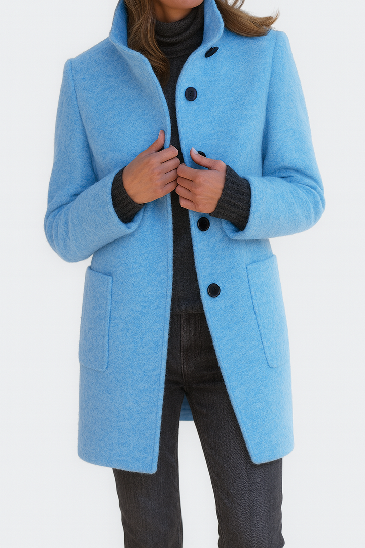 Aurora | Wool-Blend Stand Collar Coat