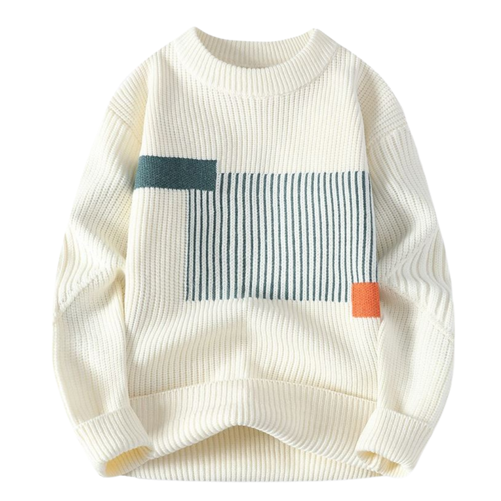 Sweater with Geometric Color Block