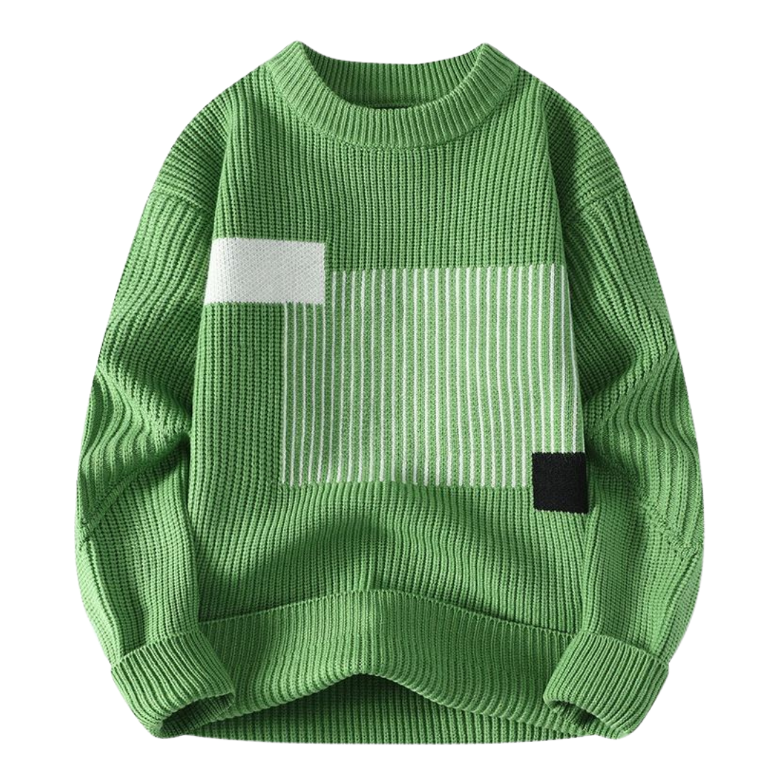 Sweater with Geometric Color Block