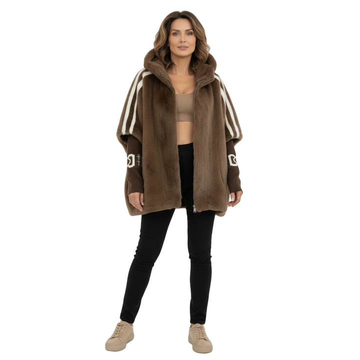 BRIELLE™ | Statement Faux Fur Hooded Jacket