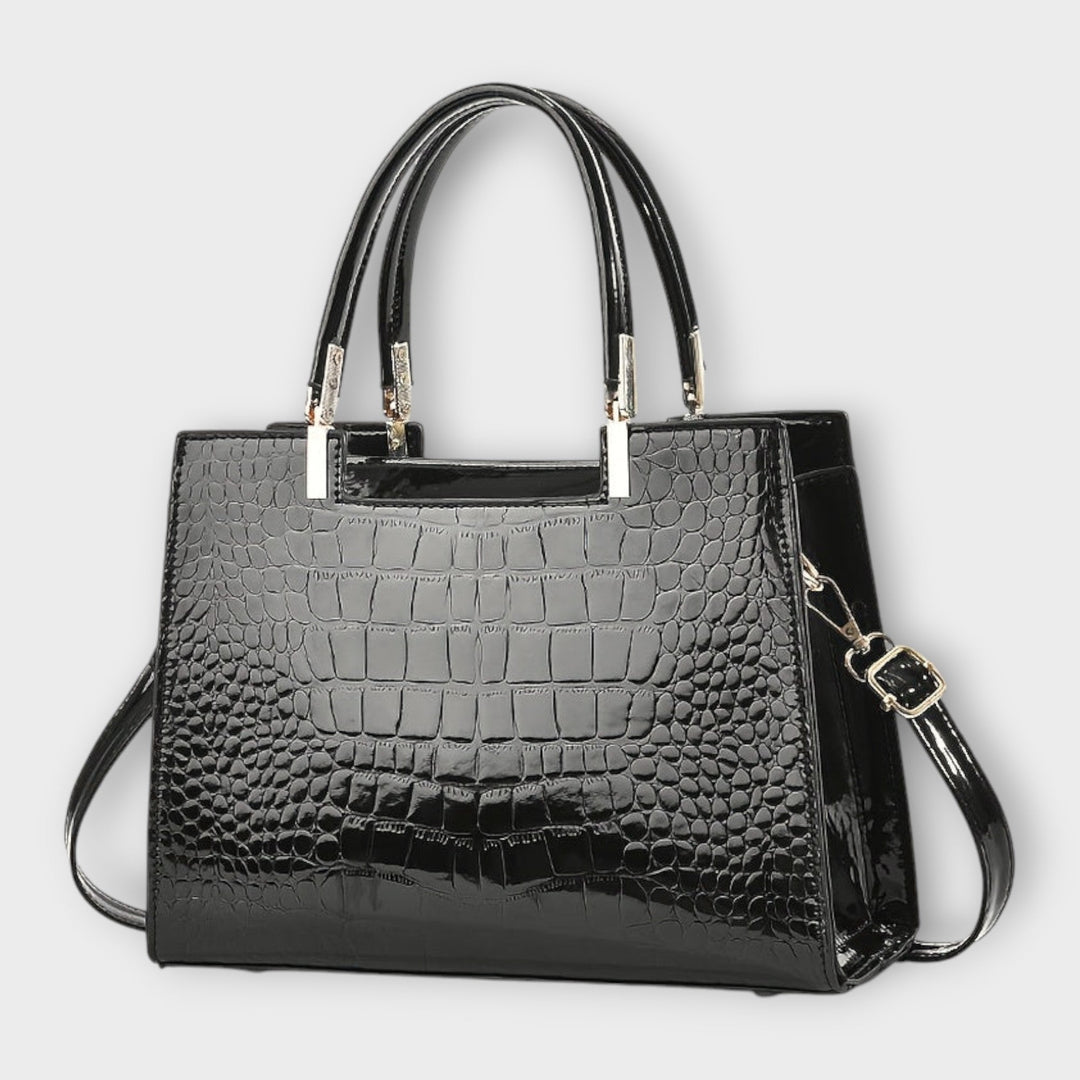 Glossy Crocodile Pattern Handbag