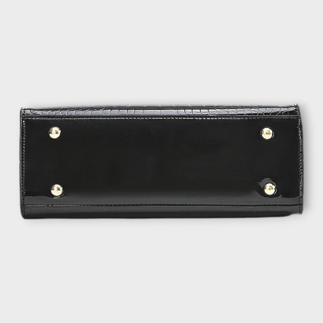 Glossy Crocodile Pattern Handbag