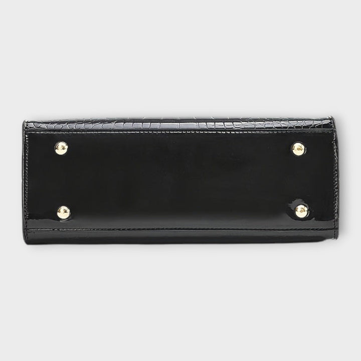 Glossy Crocodile Pattern Handbag