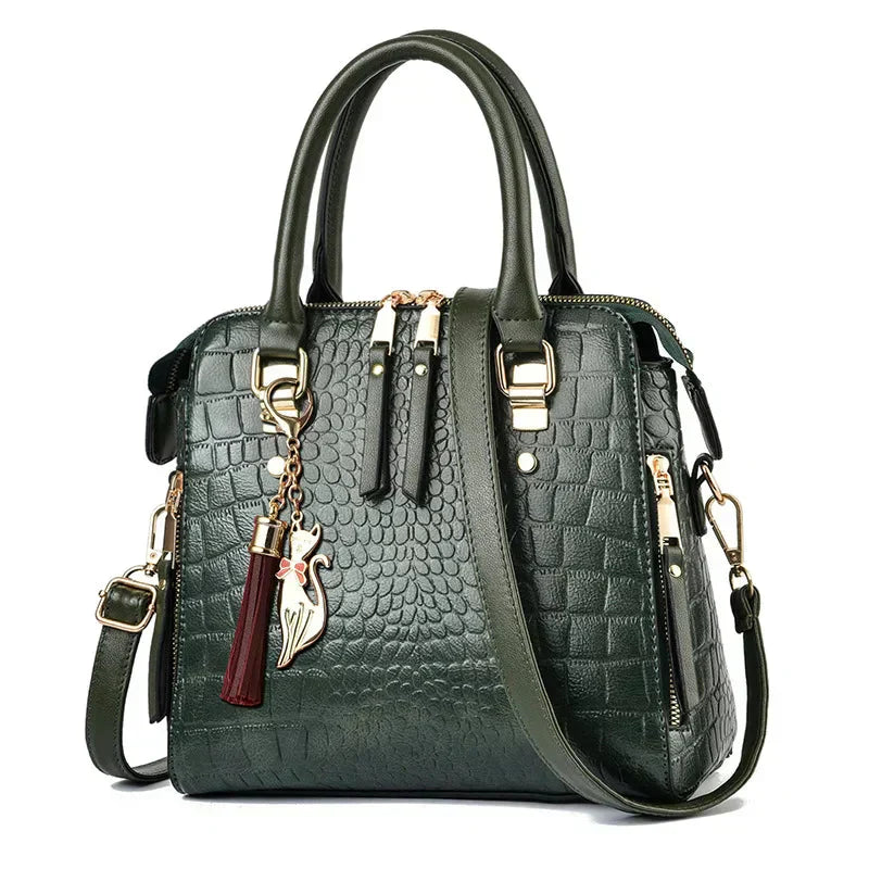 Isla | Premium Crocodile-Embossed Leather Handbag