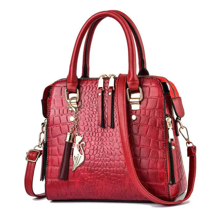Isla | Premium Crocodile-Embossed Leather Handbag