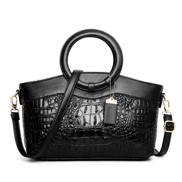 Violet | Chic Handbag Featuring Luxurious Crocodile Embossing