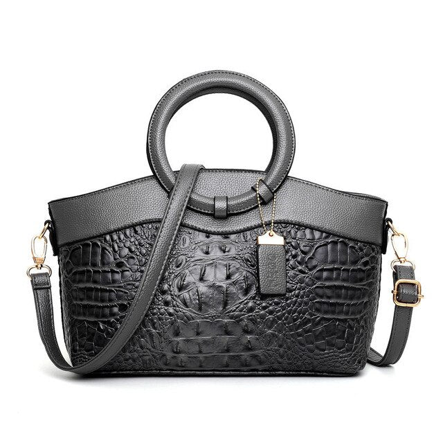 Violet | Chic Handbag Featuring Luxurious Crocodile Embossing