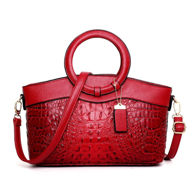 Violet | Chic Handbag Featuring Luxurious Crocodile Embossing